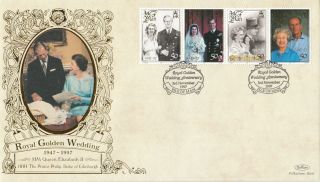 (12551) Gb Isle Of Man Benham Fdc Queen Royal Golden Wedding 1997