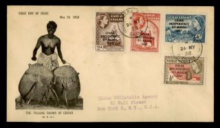 Dr Who 1958 Gold Coast Ghana Independence Overprint Fdc Registered C129847