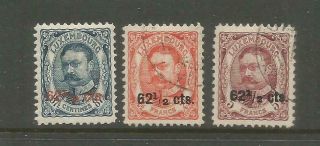 Luxembourg – 1912 - 1915 – Overprint Issues – Scott 94 - 96 – Set Of 3 - Mint/used