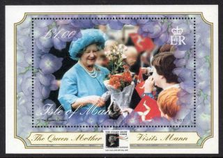 Isle Of Man Mnh 2000 Queen Mothers Visit (stamp Show 2000) Minisheet