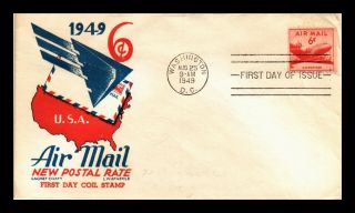 Us Cover Air Mail 6c Postal Rate Fdc Staehle Cachet Craft Addressed