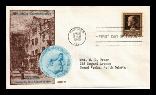 Us Cover Scott 878 Jane Addams Famous Americans Fdc Hull House