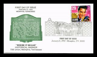 Dr Jim Stamps Us Sun Records Marker Elvis Presley First Day Cover Memphis