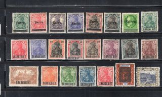 Germany Saargebiet Saar Stamps Hinged Lot 1022
