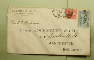 Dr Who 1897 Ny Fancy Cancel A Paquebot Ss Britannic Ship To England E44880