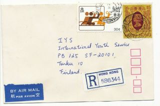 Hong Kong 1982 Changsha Street Double Ring Postmark Registered Cover To Finland