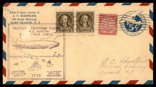 Mayfairstamps Us 1932s Roessler Uss Akron Training Flight Tactical Zeppelin Cove
