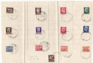 Greece.  Italy.  1943 Ionian Islands,  A Paper Sheet With Compl.  Set Ovpts Isole Jonie