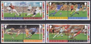Guernsey 1996 Euafa Football Championships England Set Um Sg696 - 703 Cat £6.  00