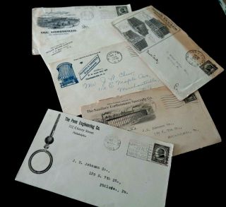 Vintage Letterhead Advertising Envelope Cover Lot (6) Massachusetts Nh Nj Id Pa