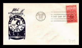 Dr Jim Stamps Us American Turners Ioor Cachet First Day Cover Scott 979