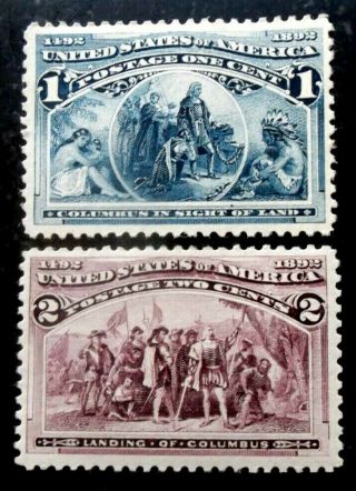 Buffalo Stamps: Scott 230 - 231 Columbus Expo,  Vlh/og & Vf,  Cv = $50
