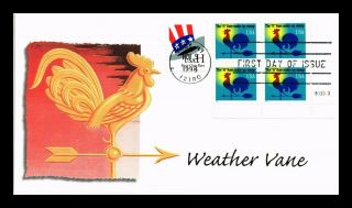 Dr Jim Stamps Us Weather Vane H Rate Make Up Stamp Combo Fdc Cover Block