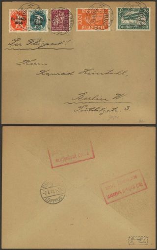 Germany 1922 - Air Mail Cover Munich To Berlin 34829/1