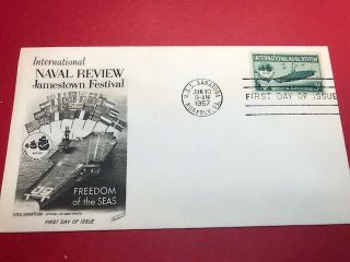 1091 Fdc 1957 Fleetwood 3c L711 International Naval Review Jamestown Festival