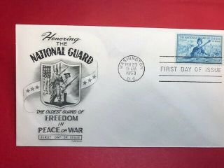 1017 Fdc 1953 Fleetwood 3c L706 Honoring The National Guard
