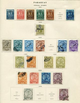 Useful Paraguay Official Stamp Lot - Issues Of 1890 - 1935 - See Both Scans