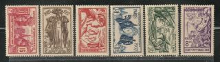 1937 French Colony Stamps,  India,  Paris Expo Full Set Mh,  Sc 104 - 9