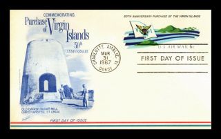 Us First Day Card Purchase Of Virgin Islands 50th Anniversary