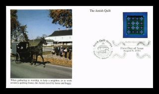 Dr Jim Stamps Us Amish Quilt First Day Cover Horse And Buggy Mystic Cachet
