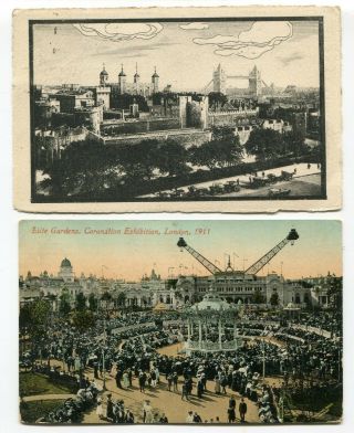 UK GB - Edward / George V - 1911 / 1917 Shortpaid Postcards to USA Postage Due 2