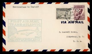 Dr Who 1938 Newfoundland Canada To Gb First Flight Air Mail C135033