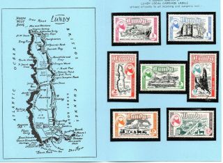 Lundy Is 1954 Silver Jubilee Surface Mail Set Mnh In Blue Souvenir Folder