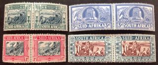 South Africa 1938 Set Of 4 Stamps In Pairs Hinged