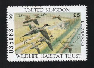 United Kingdom 1,  Ng,  F,  £5 Wildlife Habitat,  1991,  Signed By Artist