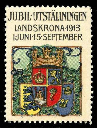 Sweden Poster Stamp - 1913 Jubilee Exhibition Landskrona
