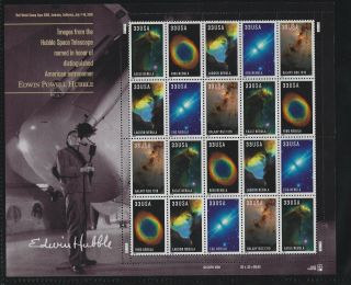 Us Hubble Space Telescope Mnh Full Sheet Of 20 (3384 - 8) Face Value