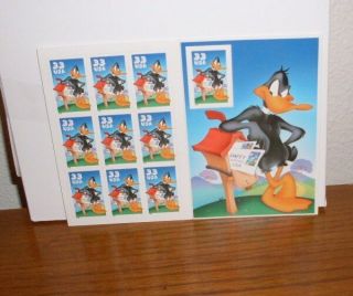 Full Sheet 10 Us Postal Stamps 1999 Daffy Duck Looney Tunes 33 Cent