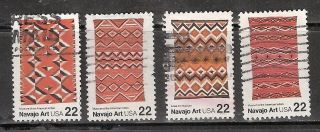 Navajo Blankets 2235 - 2238 Us 1986 Commemorative 22c Stamp Set