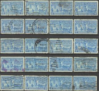 1944 U.  S.  A.  E17 - 20 Copies Of The 13 Cent Blue Special Delivery Stamp