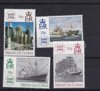 Tristan Da Cunha Mnh Stamp Set 1988 Lloyds London Sg 457 - 460
