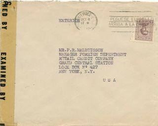 Montevideo,  Uruguay 1942 - Censored Cover With Slogan To Usa