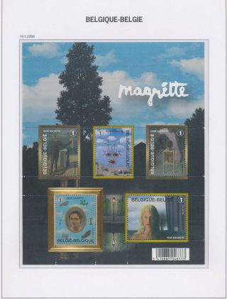 Xb70468 Belgium 2008 Magritte Art Good Sheet Mnh Fv 4,  75 Eur