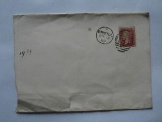 Queen Victoria 1869 1d Red On Part Of Cover Bristol Cds (i - H) Plate 109