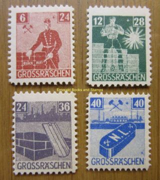 Ebs Germany 1946 Locals Grossraeschen Großräschen Michel 43a - 46a Mnh