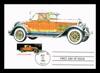 Dr Jim Stamps Us Locomobile Classic Automobile First Day Maximum Card