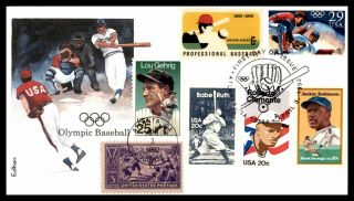 Mayfairstamps Us Fdc 1992 Georgia Olympic Baseball Combo Edken First Day Cover W