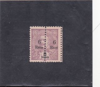 Portuguese India Perfurated Stamp 6 R.  S/ 8 T.  (1911 - 13)