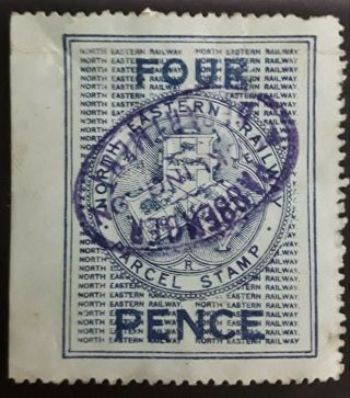 Great Britain North Eastern Railway 4d Four Pence Parcel Stamp Rare