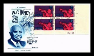 Us Cover W C Handy Father Of Blues Composer Musician Fdc Plate Block Fleetwood