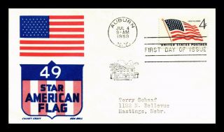 Dr Jim Stamps Us 49 Star American Flag Fdc Cachet Craft Cover Scott 1132