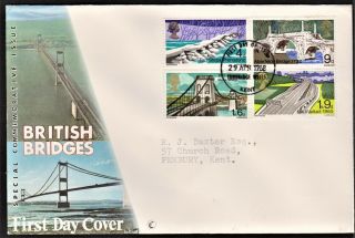 Gb 1968 Tovey First Day Cover British Bridges Sg763 - 66