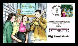 Us Cover Big Band Music 1940s Celebrate Century Fdc Collins Hand Colored Cachet