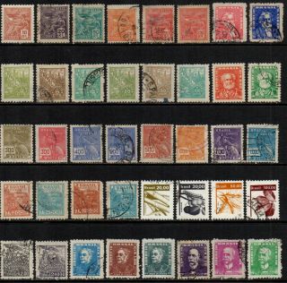 South America Brazil 50 Stamp Lot All Different As Seen Good Postal E)