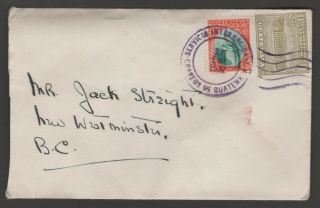 Guatemala Cover Postmarked January 16,  1937 To Canada With Letter