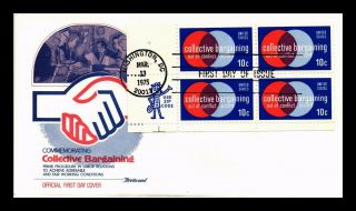 Dr Jim Stamps Us Collective Bargaining First Day Cover Mr Zip Scott 1558 Block